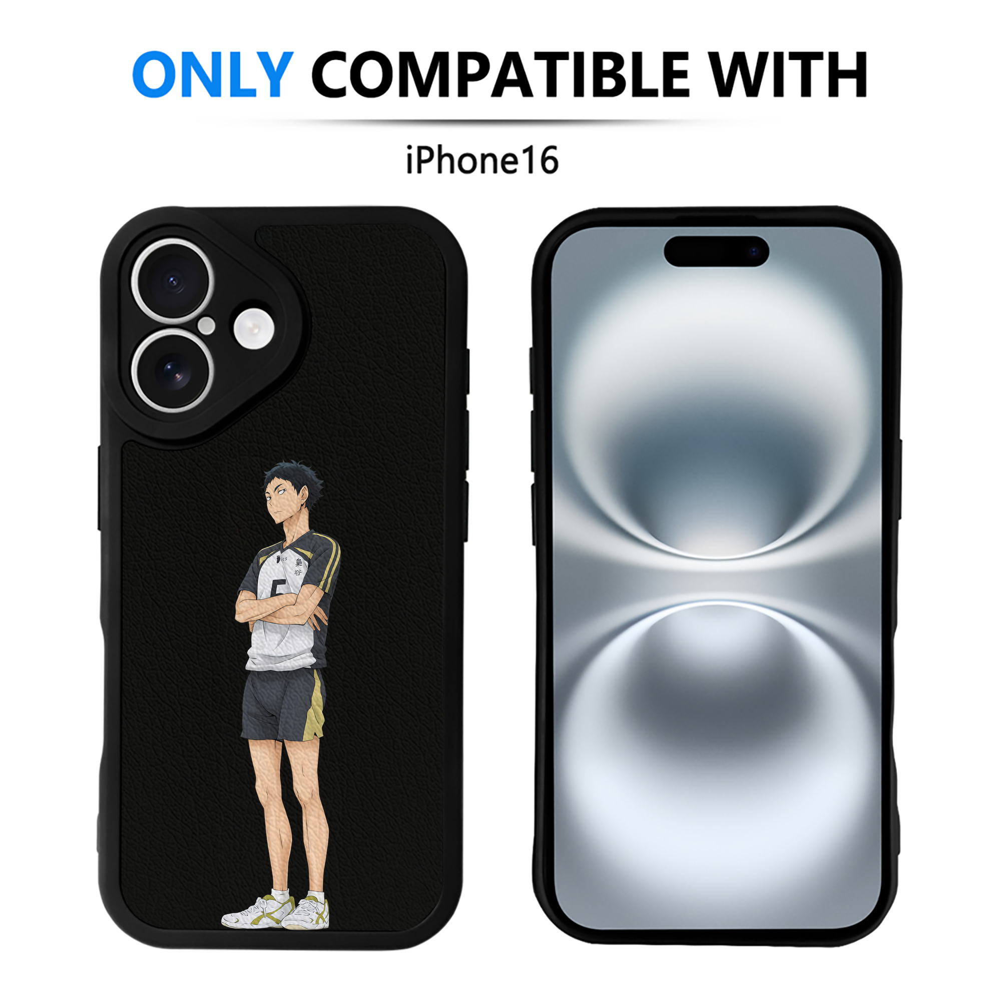 （画像用） ハイキュー!! Haikyu!! 【iPhone 16シリーズ対応】シリコンスマホケース（レザー調） 材質：シリコン